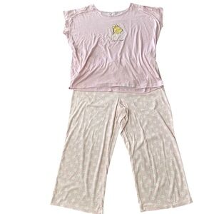 Life is Good‎ Winnie the Pooh Women's Large Pajama 2PC PJ's EUC